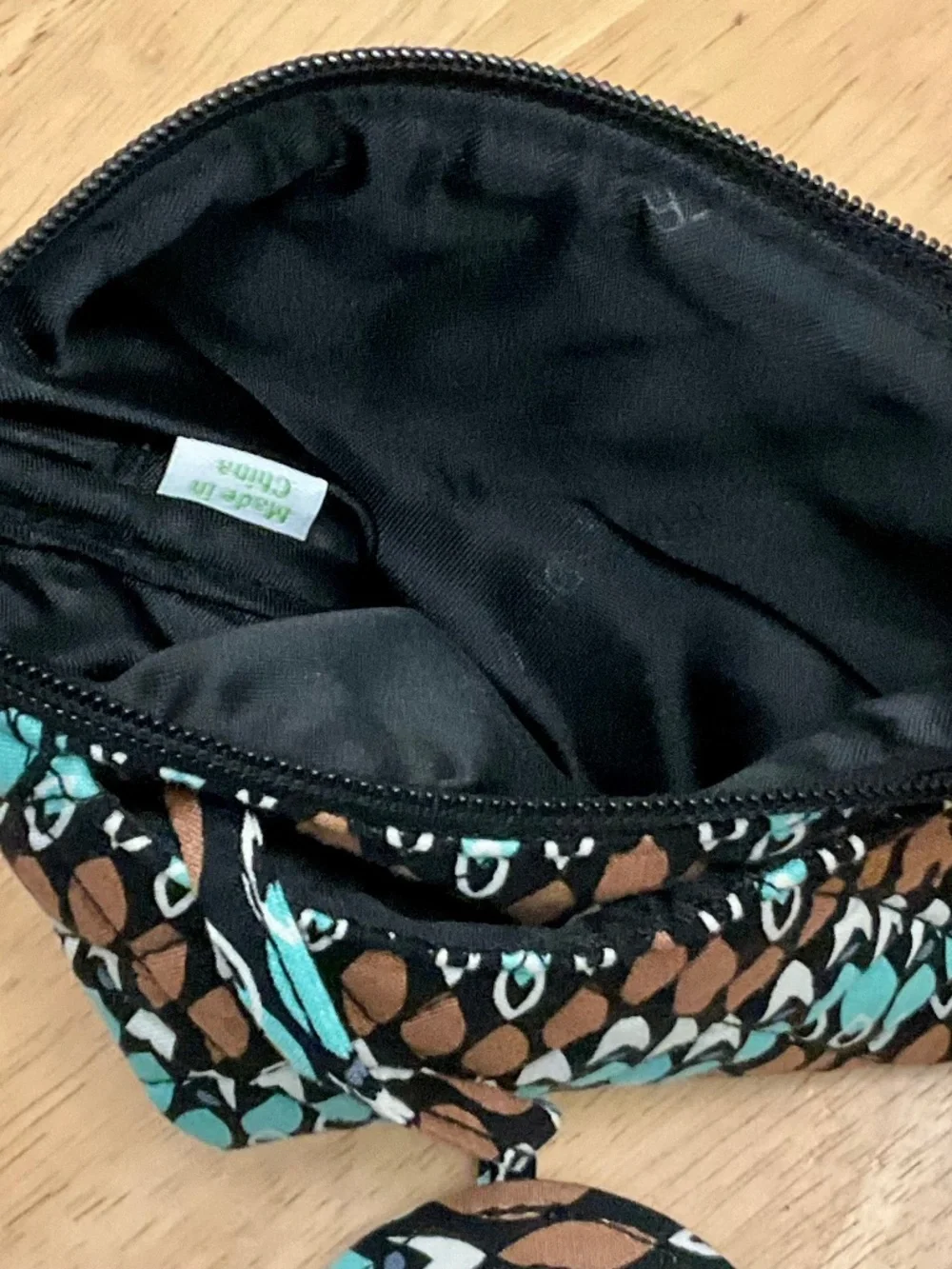 Vera Bradley Quilted Lined Cosmetic Makeup Bag Pouch w/ Mirror Sierra Stream